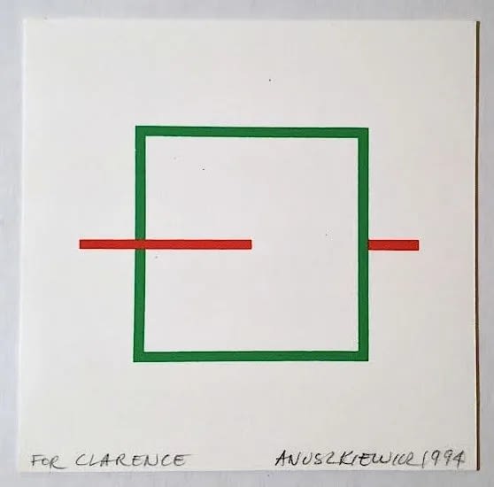 Richard Anuszkiewicz Untitled-Annual Edition, 1994 Screenprint on card stock 5 1/2 x 5 1/2 ins 13.97 x 13.97 cm Available at VFA