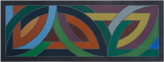 Frank Stella York Factory ll (Axsom 94), 1974 Screenprint on Arches Cover Black paper 18.5 x 44.5 inches Edition of 100