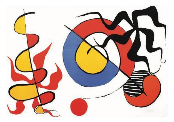 Alexander Calder Spirale et poulpe, 1975 Signed and numbered in pencil. Dated and titled on the Verso Lithograph in Colors 29.375 x 43.25 HC (Edition of 75 Available at VFA