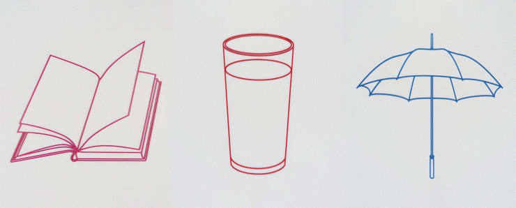 Michael Craig-Martin. BOOK / GLASS / UMBRELLA, 2024