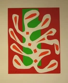 Henri Matisse. WHITE ALGA ON RED AND GREEN GROUND