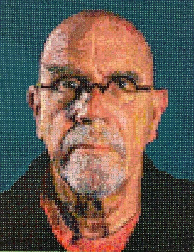 Chuck Close Self Portrait, 2016 Signed, dated and numbered Felt Hand Stamp 40 x 30 ins 101.6 x 76.2 cm (CC026)
