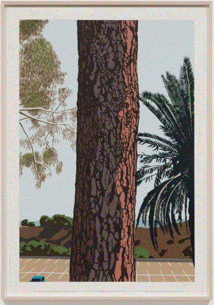 Jake Longstreth L.A. Pines #2 25 color Silkscreen 48 x 31 in Edition of 50 plus 5 artist's proofs