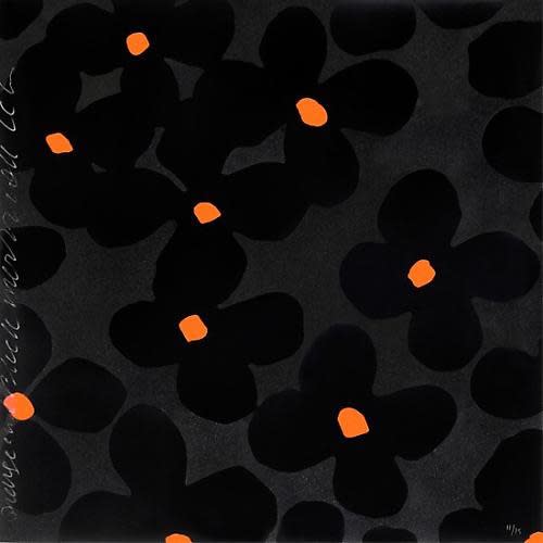 Donald Sultan, Orange and Black – 2011, 12 Color Screenprint w/Diamond Dust on Saunders Waterford, 38 X 38 in., Edition of 75