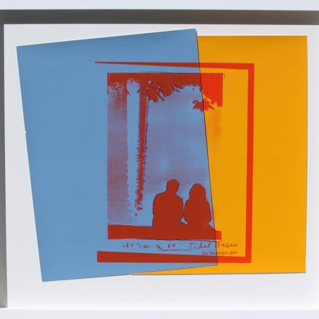 Andy Warhol Tidal Basin, Washington Post, 1983 Silkscreen inks/color paper collage on museum board 33h X 31.5w in. Unique