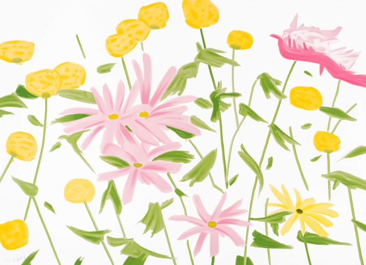 Alex Katz Spring Flowers, 2017 Silkscreen 44 x 55 inches /60 For sale at VFA