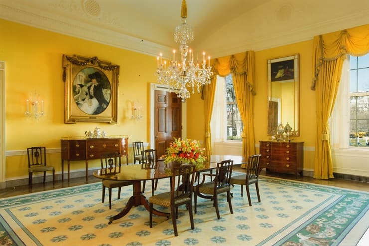 Theobald Chartran Portrait of Edith Roosevelt, 1902 in The Old Family Dining Room. The Old Family Dining Room, a smaller dining room off the State Dining Room, was established by President and Mrs. John Quincy Adams in 1825 as a place for the family to take meals.