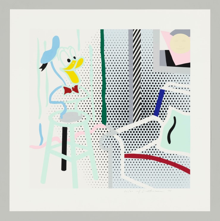 Roy Lichtenstein Virtual Interior-Portrait of a Duck (Corlett 294), 1995 Screenprint 35.75 x 35.5 inches Edition of 60 For sale at VFA