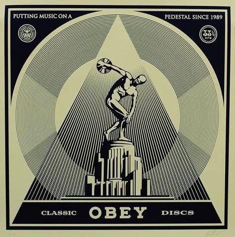Shepard Fairey Classic Discs, 2014 One color serigraph, one color varnish 42 X 42 inches