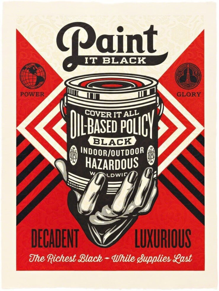 Shepard Fairey Paint It Black, 2015 Three color relief print 40.5 x 30.5 inches Edition 3/3 CTP (25)