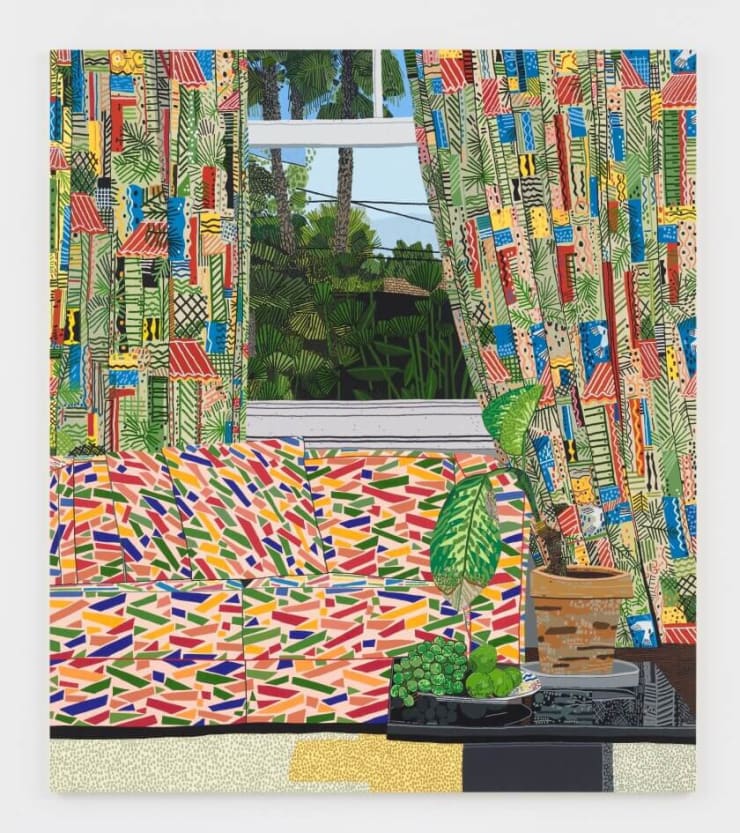 Jonas Wood Patterned Interior with Mar Vista View, 2020 Acrylic on canvas