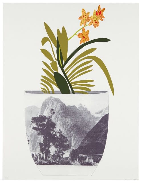 Jonas Wood Untitled, 2014 lithograph and screen print in colors, on coventry rag paper, with full margins 48h x 37.10w in For sale at VFA