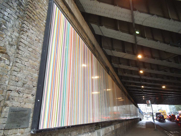 Poured Lines by Ian Davenport, Southwark Street, London SE1; Photo by Stephen Craven licensed for reuse under the Creative Commons Attribution-ShareAlike 2.0 license.