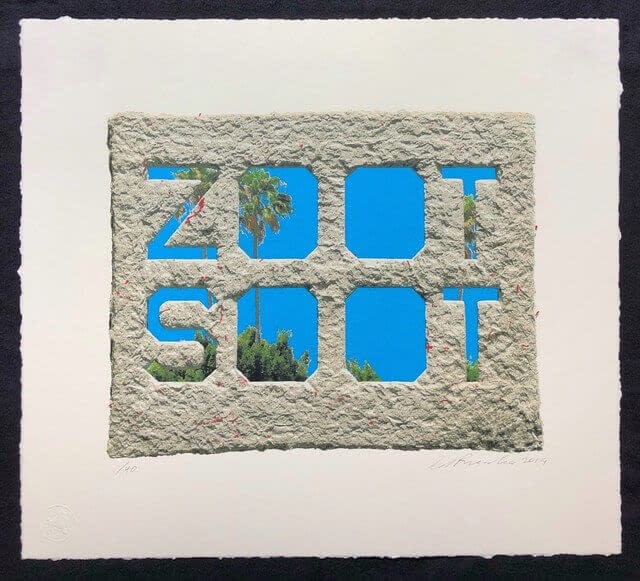 Ed Ruscha Zoot Soot (Dedicated to the memory of Richard Duardo) 2019 35-Color Serigraph on Saunders Waterford White Hot Press 200 lb. watercolor paper. 15h x 16.75w in 40 For sale at VFA