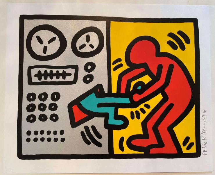 Keith Haring Pop shop III, 1989 Silkscreen 113.50h x 16.50w in Signed, numbered and dated in pencil by the artist For sale at VFA