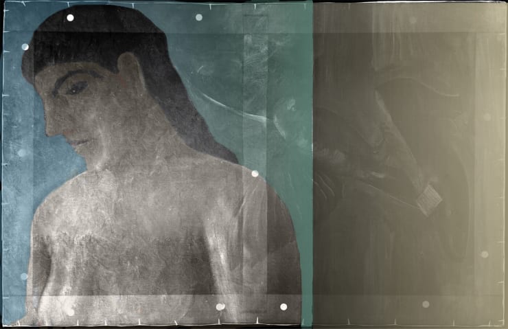 X-ray of “God is not a Saint” revealing “The Enchanted Pose”