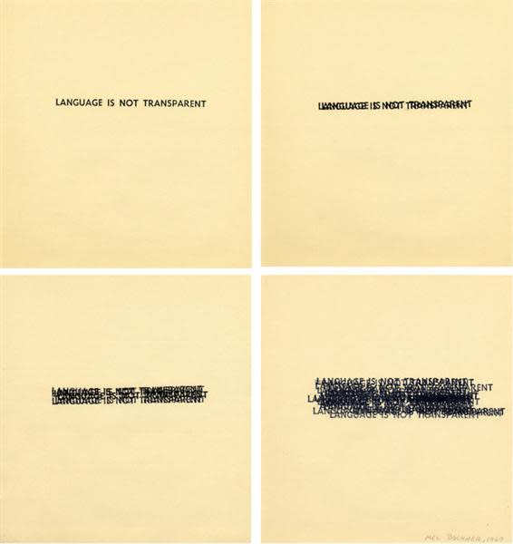 Mel Bochner Language Is Not Transparent, 1969