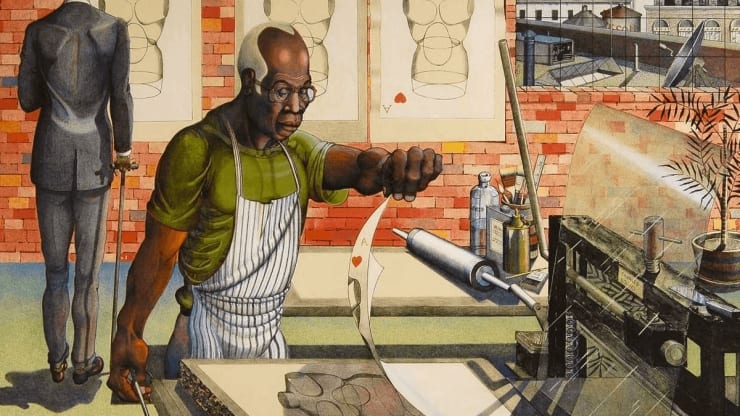 Ron Adams Blackburn, 2002 Lithograph of artist, teacher and master printer, Robert Hamilton Blackburn (December 10, 1920 – April 21, 2003)