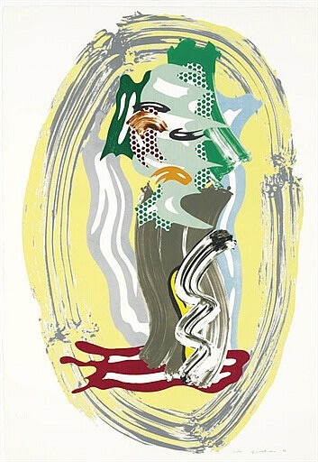 Roy Lichtenstein Green Face from Brushstroke Figures, 1989 Lithograph, waxtype, woodcut and screenprint 59h x 41w in 19/60 For sale at VFA