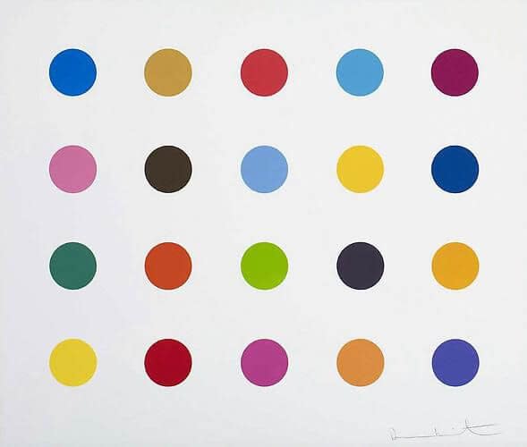 Damien Hirst Esculetin, 2012 2-inch woodcut spot Edition of 55 18.5 X 22 in.