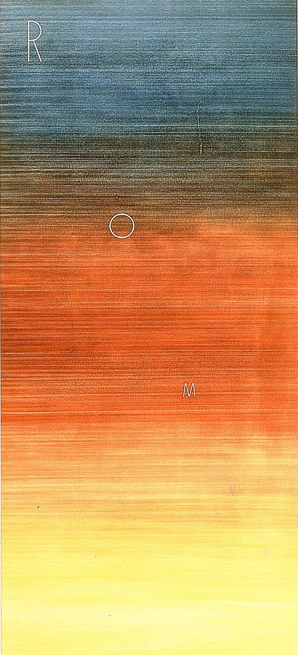 Ed Ruscha Romeo with Contraceptive Ghost, 1981 Oil on canvas, 120 H x 54 W (inches)