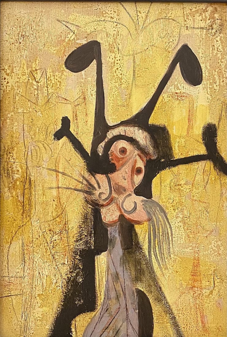 George Condo untitled, 1985 Oil on Canvas 13h x 9.50w in Framed: 18.50h x 14.50w in Signed on Verso Available at VFA