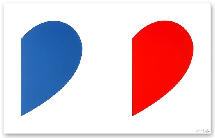 Ellsworth Kelly Blue curve/ Red Curve, 2014 2 Color Lithograph 30h x 47.35w in 38/50 Signed and numbered in pencil by the artist Available at VFA