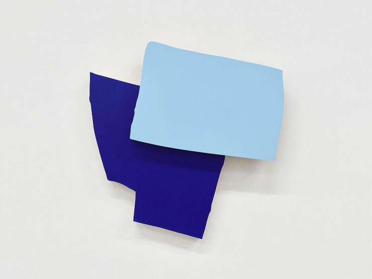 Ethan Cook Cut outs, 2021 Acrylic on aluminum and ash wood 22h x 22w x 4d in Unique Signed and numbered on the Verso Available at VFA
