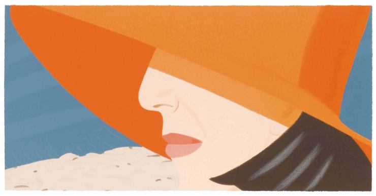 Alex Katz Orange Hat – From the Alex and Ada portfolio, 1990 Screenprint 18 X 36 inches 34/150 Edition of 150 For sale at VFA