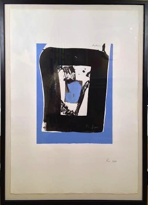 Robert Motherwell Black and Blue from the Basque Series (Belknap 52), 1970-71 Silkscreen 41h X 28.25 inches Edition of 150 For Sale at VFA