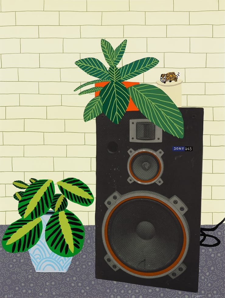 Jonas Wood Speaker Still Life, 2019 Lithograph and Screenprint 39.75h x 29.75w in 100.97h x 75.56w cm For sale at VFA