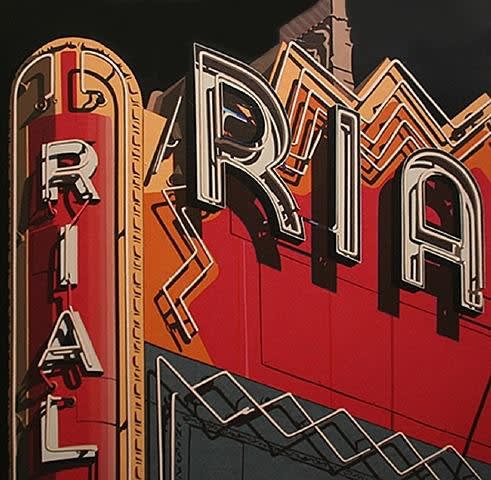 Available for Sale: Robert Cottingham Rialto – 2009 Silkscreen 38 X 38 in. Edition of 100