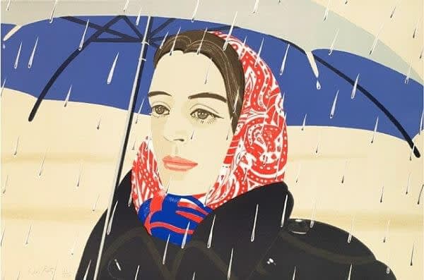 Alex Katz Blue Umbrella #2, 1972 Oil on canvas, 96 x 144″