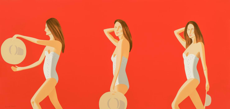 Available for Sale at Vertu Fine Art: Alex Katz Ariel (red), 2016 26-color screenprint 91.4 x 193 cm Edition of 56