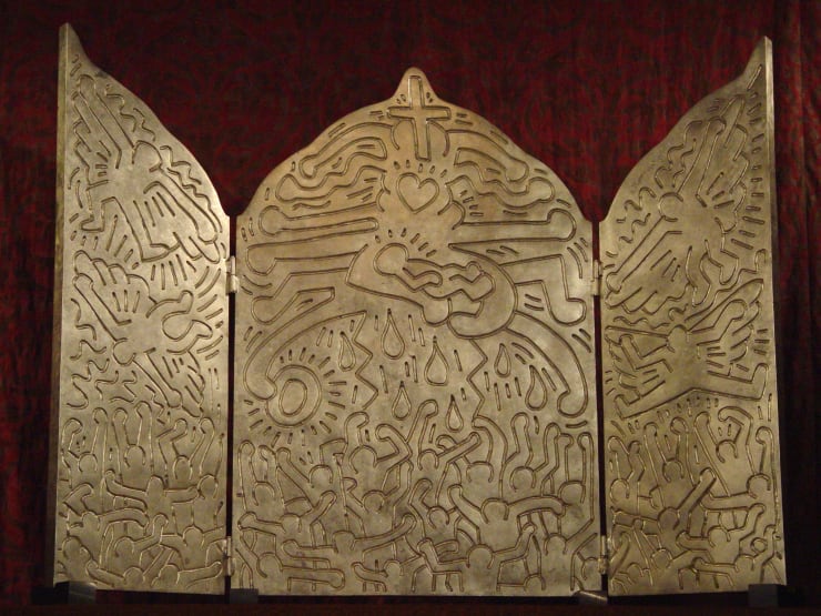 Altar piece: The Life of Christ by Keith Haring (1958–1990) This is the artist's last work completed two weeks before his death from AIDS in 1990 AIDS Interfaith Memorial Chapel - Grace Cathedral San Francisco, CA "Keith Haring Altarpiece: The Life of Christ" by Franco Folini is licensed under CC BY-SA 2.0.
