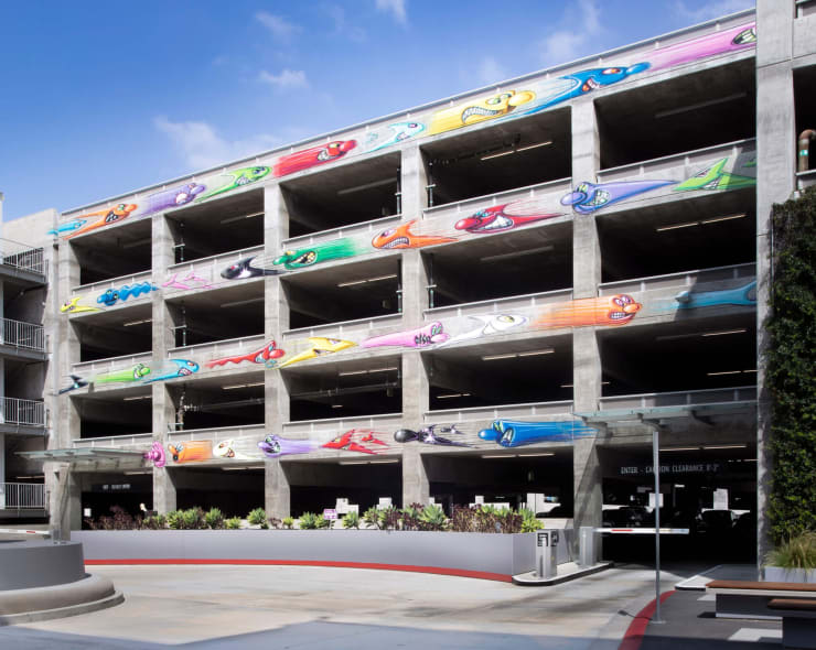 Kenny Scharf mural at the Bluffs at Playa Vista, 2019