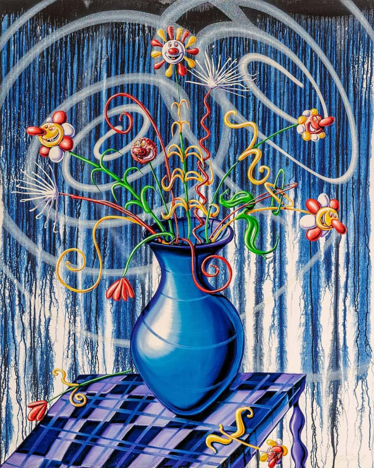 Kenny ScharfUntitled (Blue), 2020 Silkscreen 38h x 30w in Edition of 15 For sale at VFA