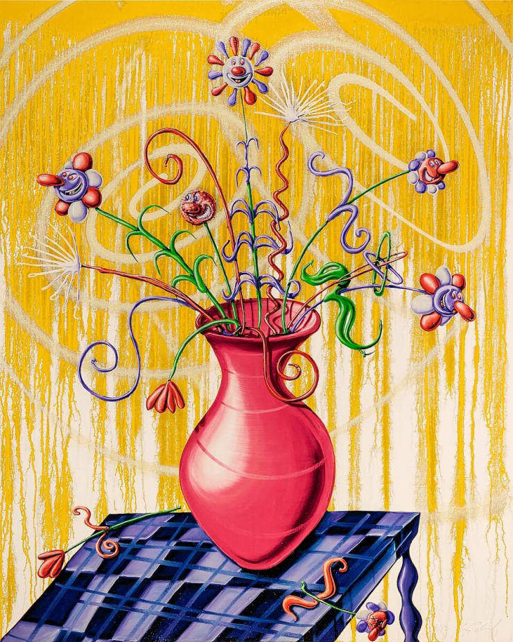 Kenny Scharf Untitled (Yellow), 2020 Silkscreen 38h x 30w in Edition of 15 For sale at VFA