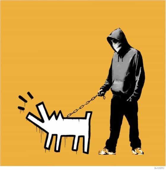 Banksy Choose Your Weapon (Light Orange), 2010 Screenprint 23.62h X 23.62w in. Edition of 25