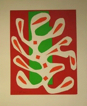 Henri Matisse. White Alga on Red and Green Ground. Available at VFA.
