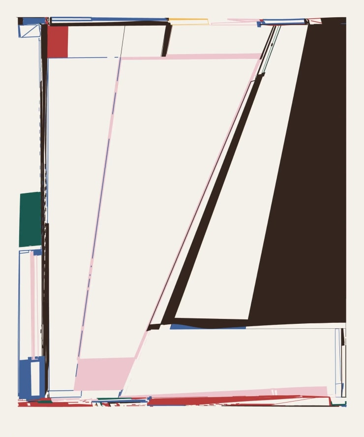 Tyler Hobbs Untitled, 2022 6 color silkscreen 24 x 20 in 61 x 50.8 cm For sale at VFA