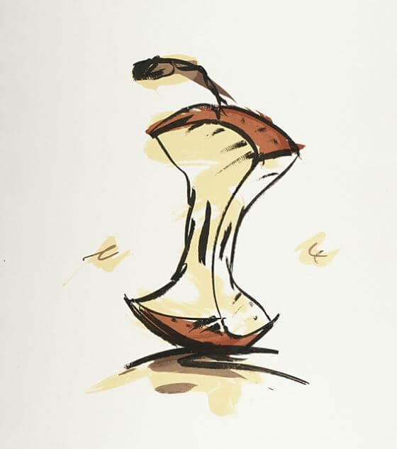 Claes Oldenburg SOLD Apple Core-Summer from The Four Seasons 1990 Lithograph 41 X 31.25 in. Edition of 54