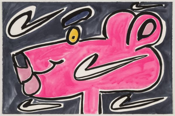 Katherine Bernhardt Nike Panther, 2019 Six color lithograph on 100% cotton Rives BFK paper 300 gsm 20h x 30w in 50.80h x 76.20w cm 100 For sale at VFA