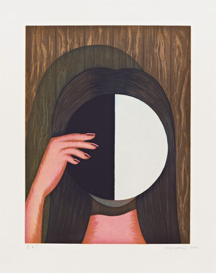 Julie Curtiss Eclipse, 2021 Aquatint and soft ground etching, Pochoir 21.5 x 17 in Edition of 35 PP 3/3 Available at VFA