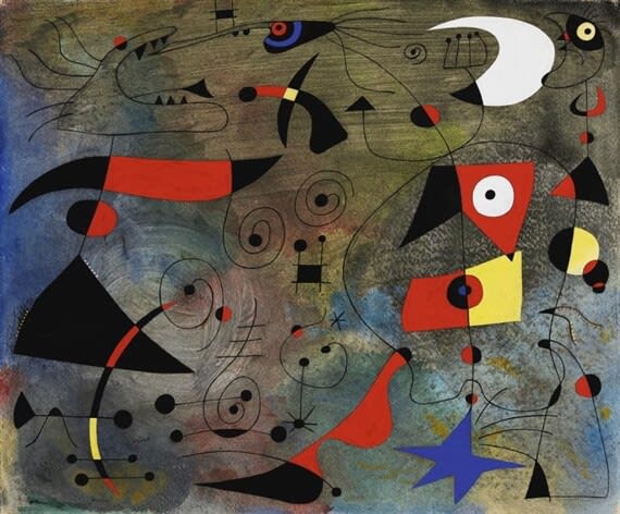 Joan Miro Femme et Oiseaux, 1941