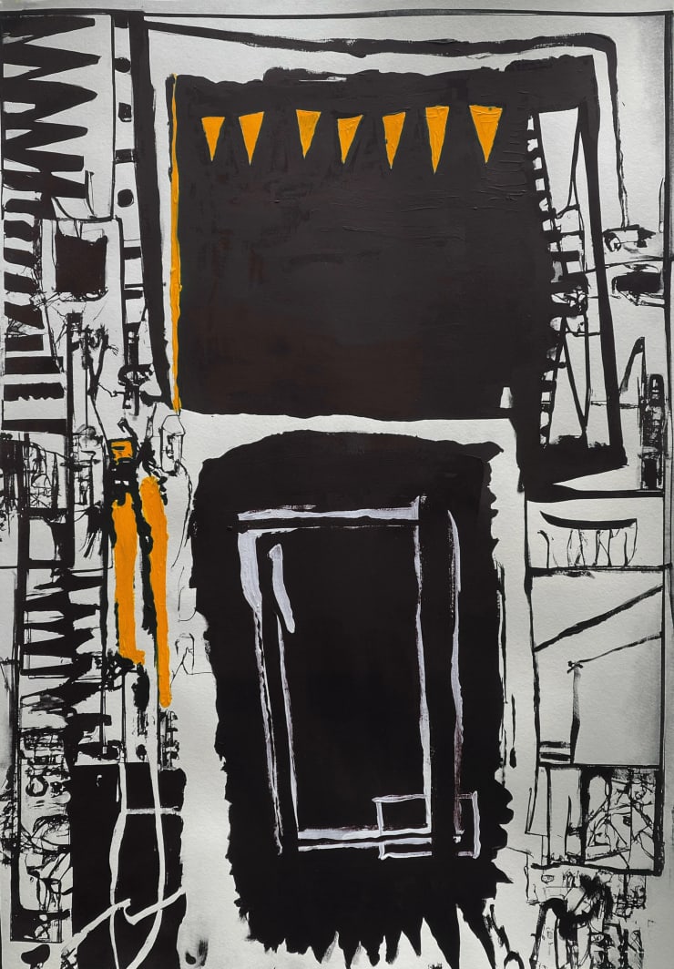 Artemis Payload #1, 2023 Signed & Titled 2-color silkscreen with hand embellished acrylic 21 5/8 x 31 1/2 in 55 x 80 cm