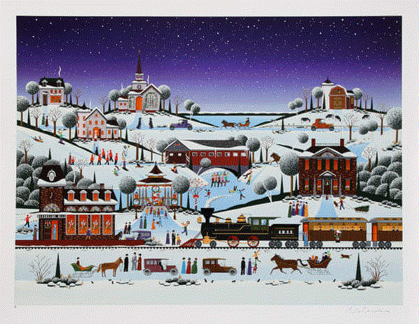 Nobue Watanabe (1935-2022) DECEMBER 24TH Serigraph 29 x 37 ins 73.66 x 93.98 cm Available at VFA