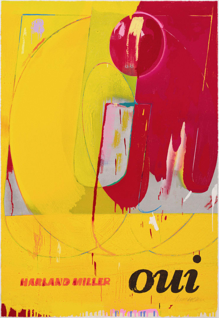 Harland Miller Oui, 2022 Signed on the front and numbered on the verso Woodcut 50.5 x 27.75 Edition of 50 Available at VFA