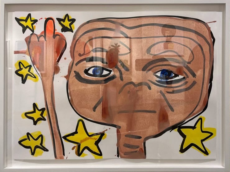 Katherine Bernhardt UNTITLED, 2019 Acrylic and Watercolor on paper 18 x 24 ins 45.72 x 60.96 cm Available at VFA