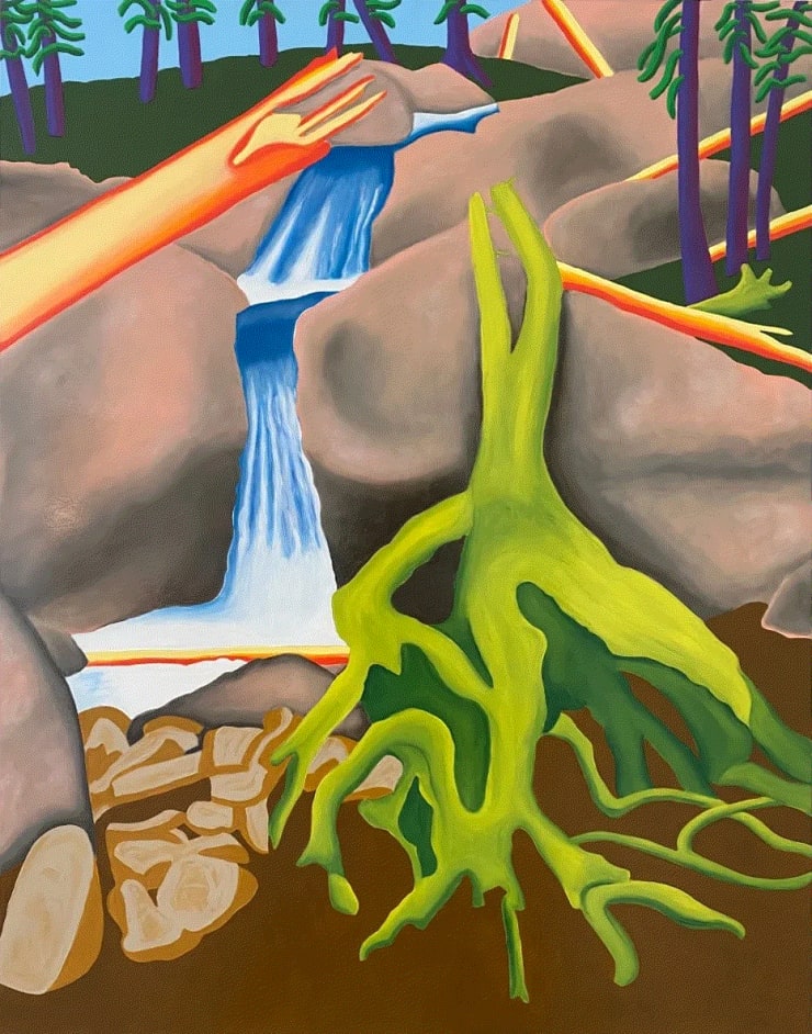 Debbie Carfagno WILLOW BROOK FALLS (GREEN) Oil on Canvas 28 x 22 in Available at VFA